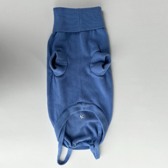 Dickens Closet Periwinkle Blue Embroidered Turtleneck Dog Sweater Medium - Picture 4 of 6